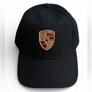 Porsche Crest Logo Cap Hat Black WAP0800050C New with Tags!